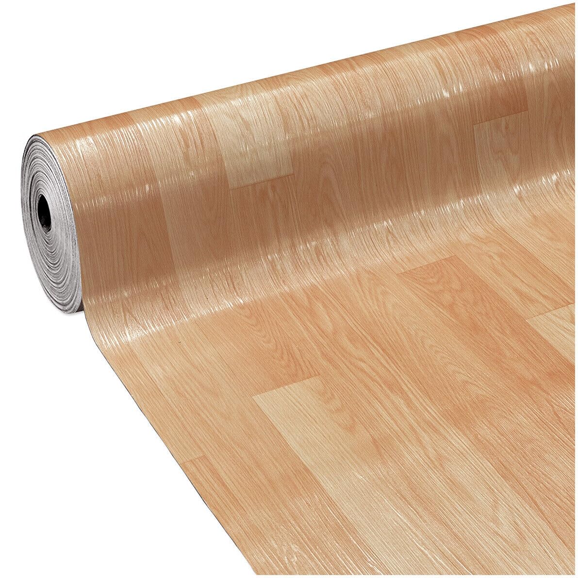 emmevi - Pavimento de PVC, revestimiento en rollo de vinilo, 31 medidas, diseño de listones de madera natural, 100x950 cm, modelo Dis_F