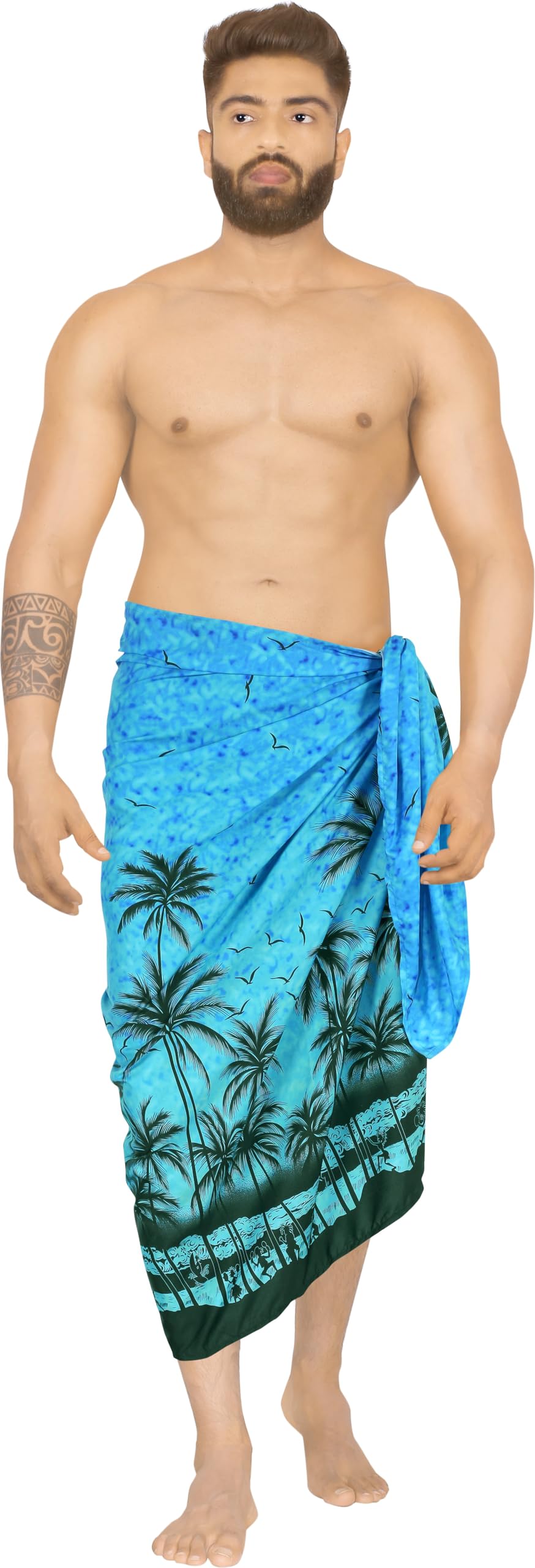 LA LEELA Men's Sarong Bath Hawaiian Pareo Wrap