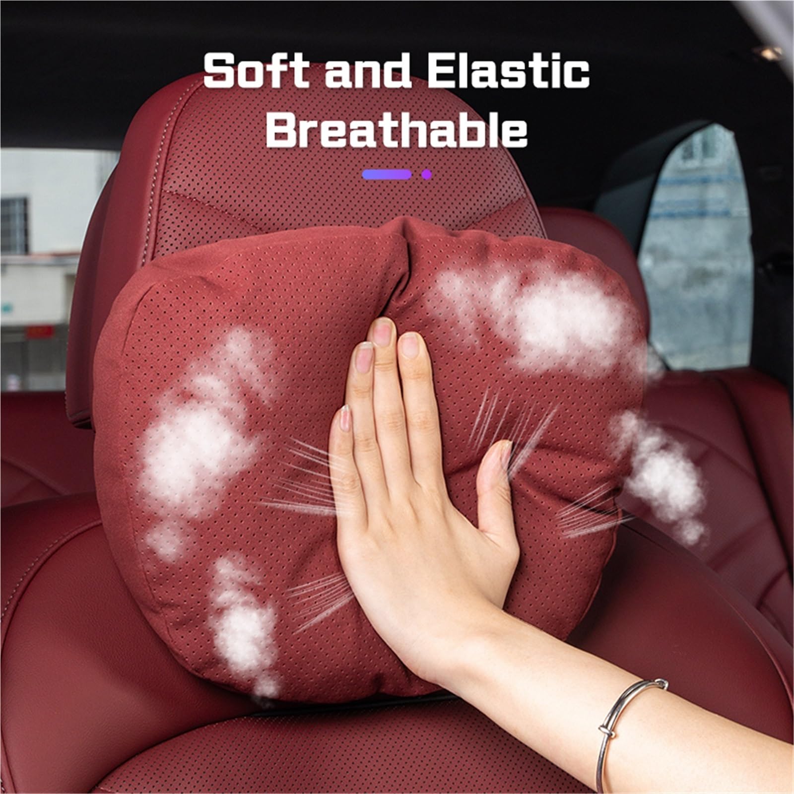 Coussin de Nuque, Appui-tête et Support Lombaire compatibles avec Porsche 718, Boxster, Cayenne, Panamera, Macan, Cayman, 911 918 sièges Auto.(Lumbar 1pc coganc)