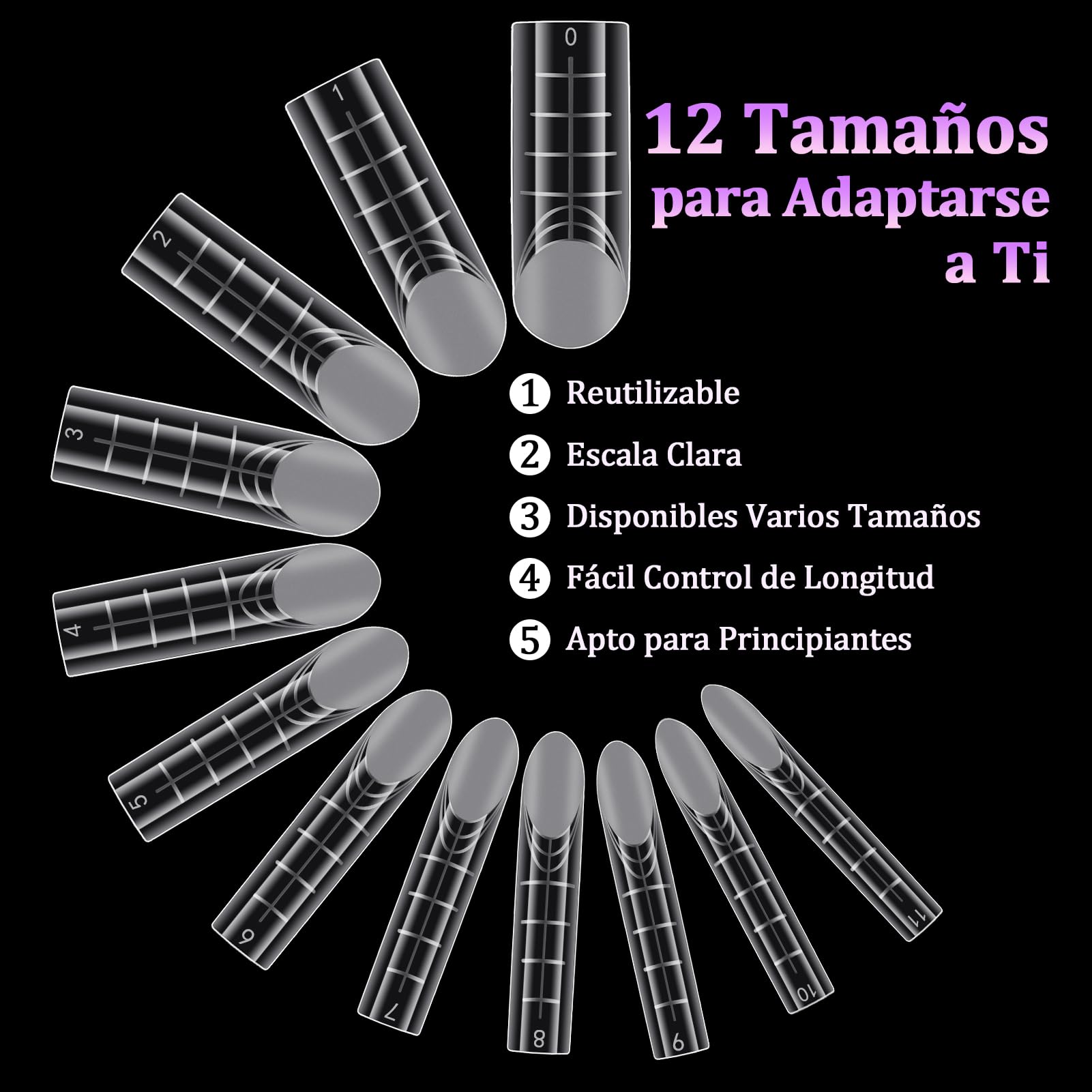 Kiiwah Unghie FinteTip 120 Pezzi Dual Form, Durevole e Riutilizzabile System Dual Nail Form Dual Form Unghie con Scala Graduata Estensione Nail Form per Gli Studenti Della Nail Art