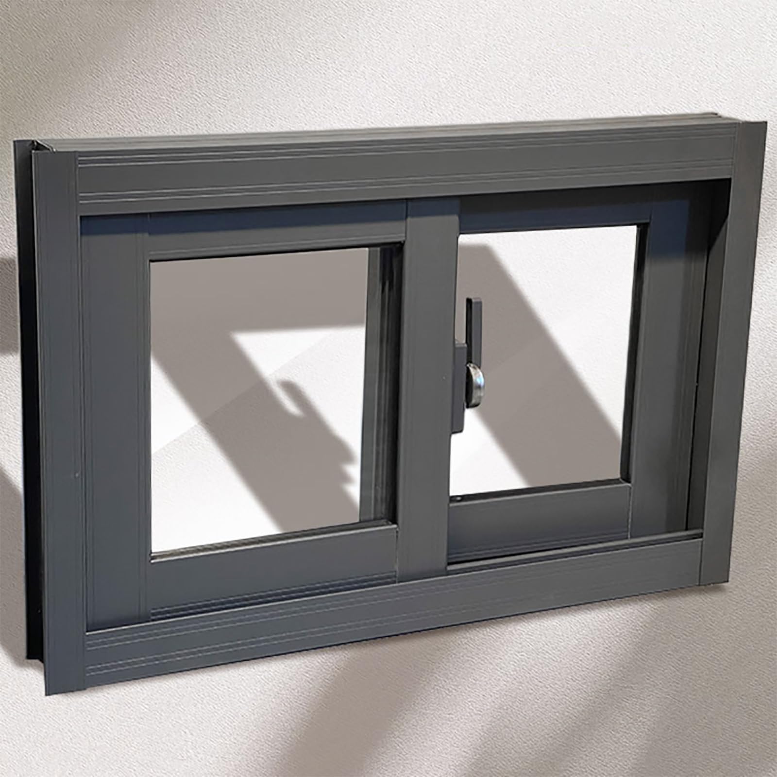 THNSAWX Basement Sliding Window, Bathroom Shed Windows, Household Horizontal Slider Window, Aluminum Alloy Frame, Custom, Easy Install(W80xH100cm/W31.5xH39.3in)