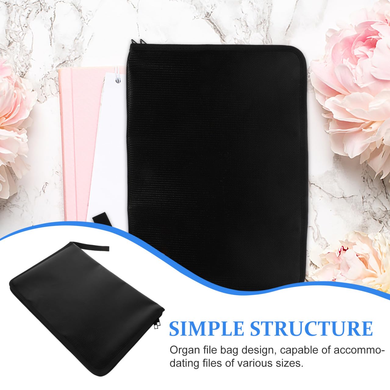 jojofuny Borsa Portadocumenti Ignifuga Rivestita in Silicone Organizer Espandibile Per Documenti Carte Passaporti Denaro Certificati Portatile Per Impiegati Studenti Viaggiatori d Affari