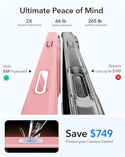 Vista 658 de ESR - Funda para iPhone 15 compatible con MagSafe, funda protectora de grado militar con soporte integrado, cubierta trasera resistente a