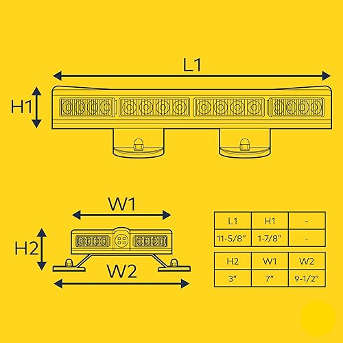 Miniatura 6 de LAMPHUS - Luz estroboscópica NanoFlare NFMB40 de emergencia (LED, 40 W), color azul, 12", Ambar