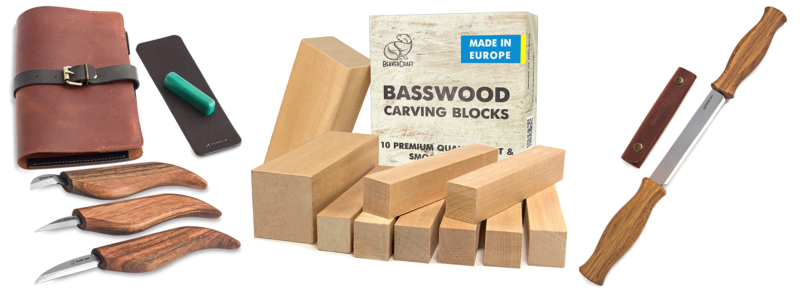 Buy BeaverCraft Deluxe S15X Wood Carving Whittling Knives Set Draw with