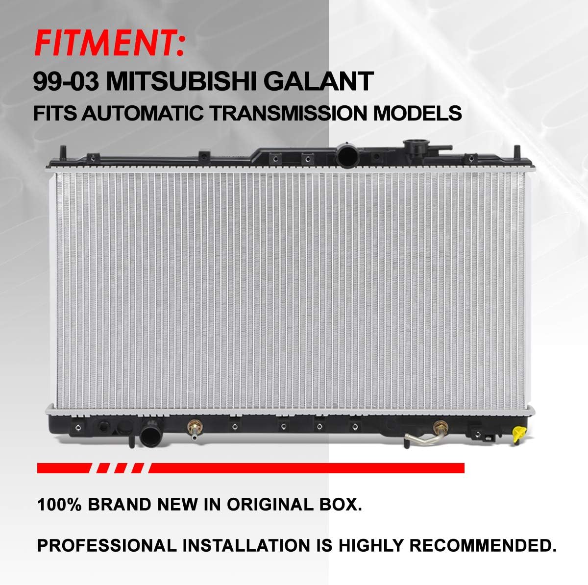 Auto Dynasty Radiator Compatible with 1999-2003 Mitsubishi Galant AT, DPI 2720 Factory Style 1-Row Cooling Radiator, Aluminum Core