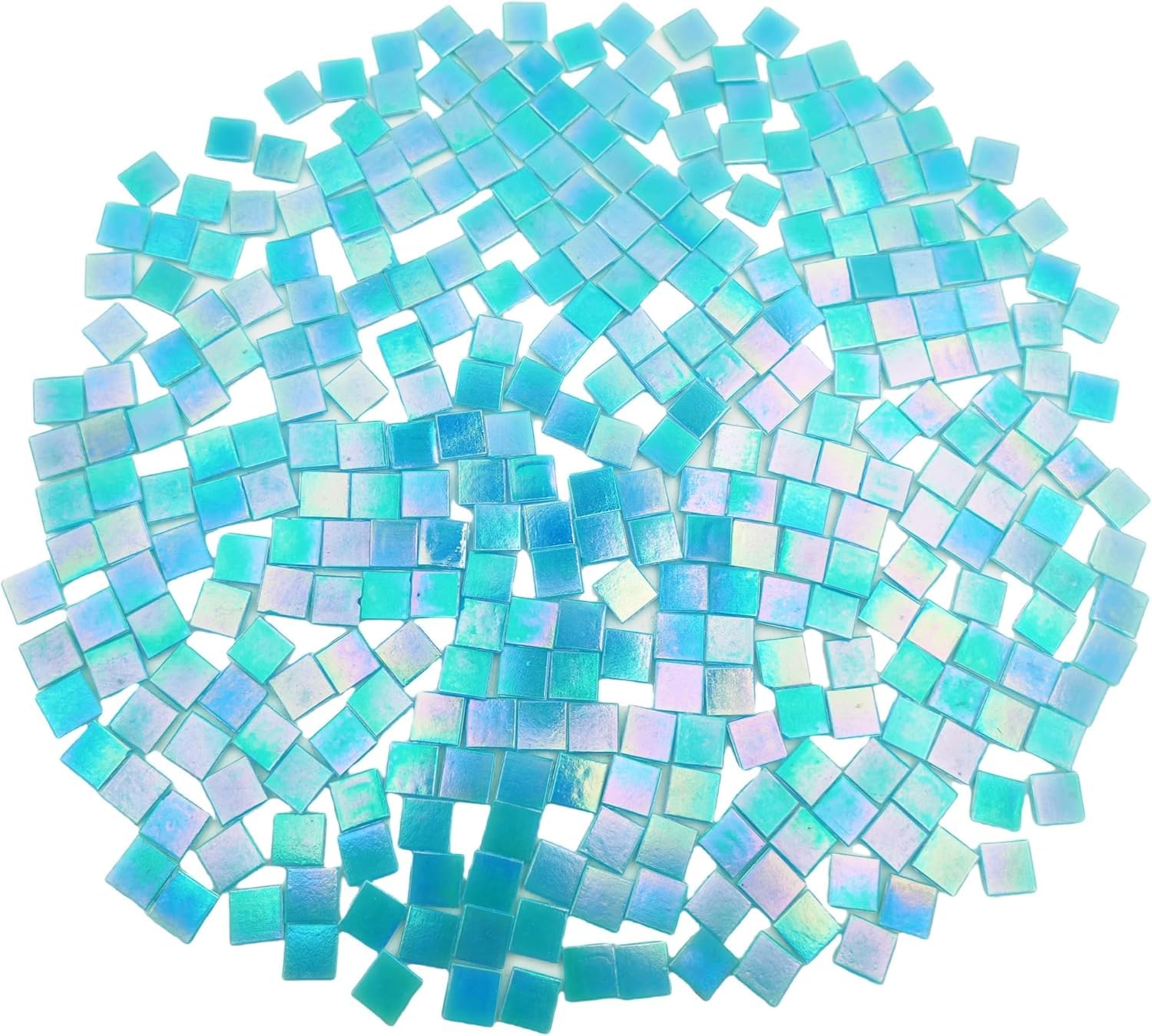 Iridescente Runde Mosaikfliesen, 500 G, Mini-Glaskreise Für