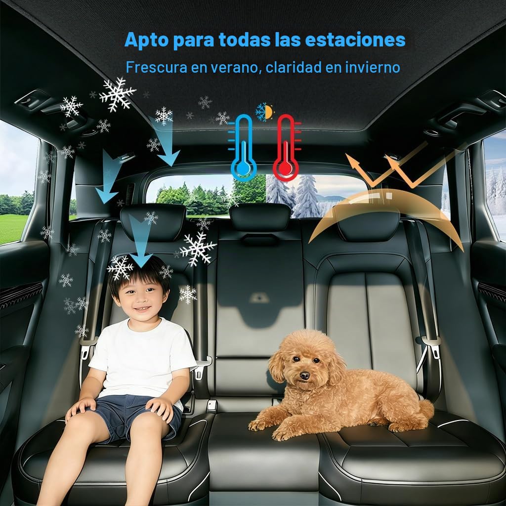 Parasol para Techo Compatible con Q5 2017-2009 5-Door SUV, Plegable Sombrilla De Coche con Bolsa De almacenaje, Protección Solar Aislamiento de Calor Parasol de Techo