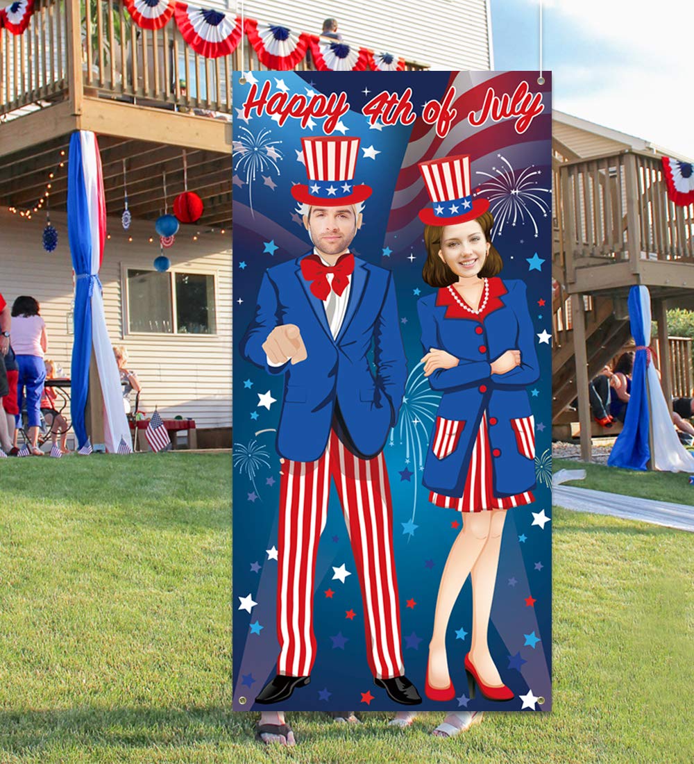 Uncle Sam Photo Door Banner – Fourth/4th of July Patriotic Backdrop Props Party Supplies Decorations