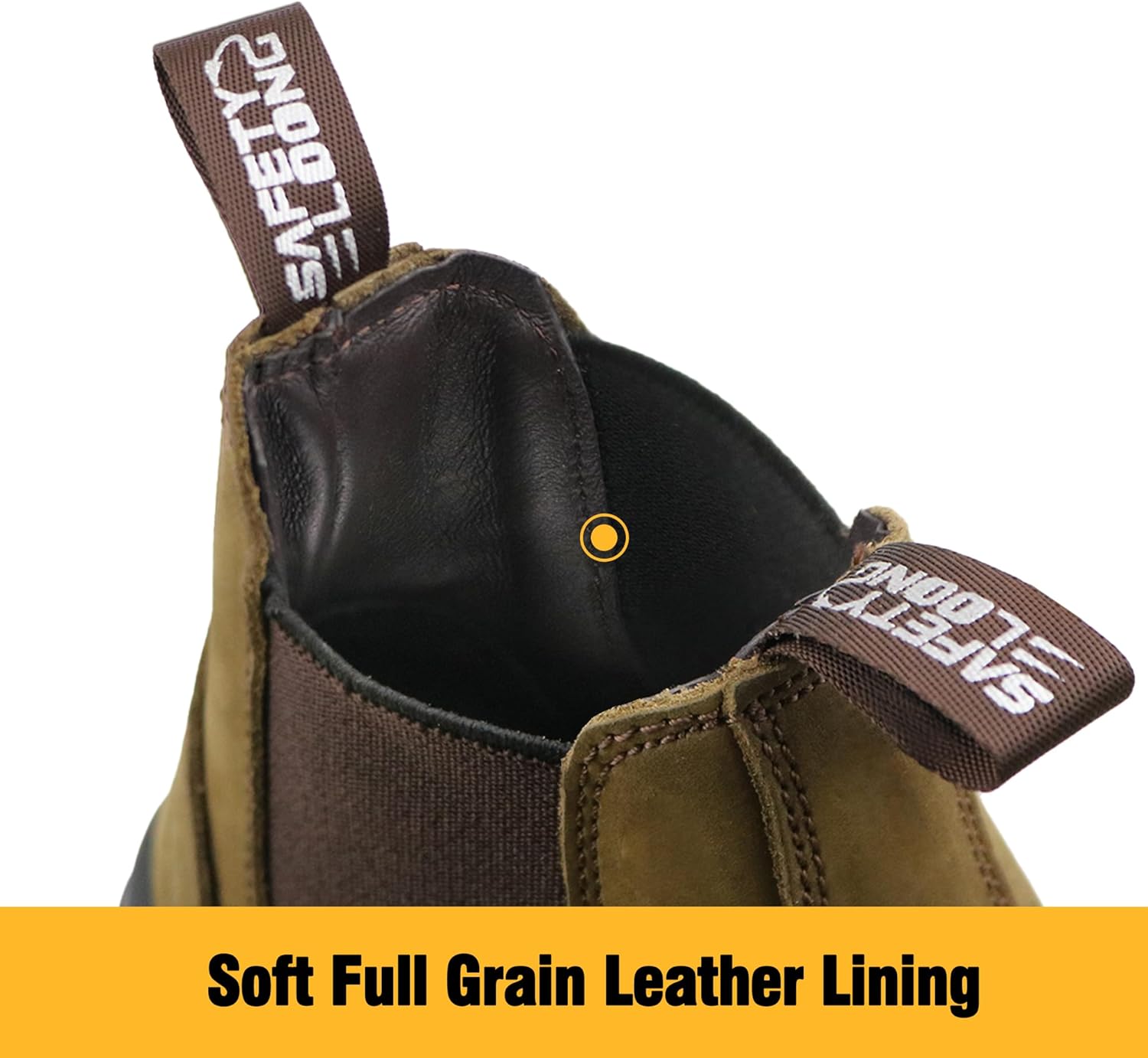 Slip on Work Boots for Men Women Soft Toe Comfort Leather Abrasion Slip Resistant Sole Chelsea Shoes - Image 6