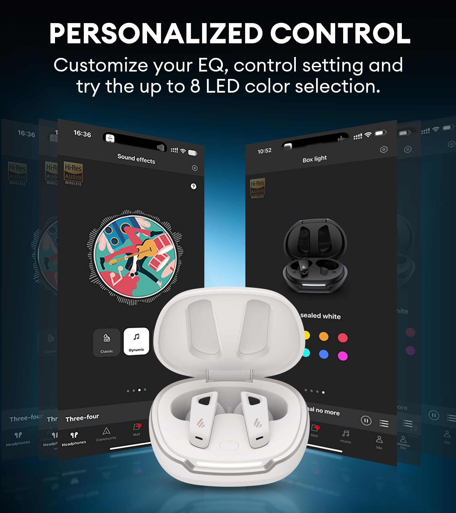 Edifier NeoBuds Pro 2 Multi-Channel aktywne słuchawki z redukcją szumów z dźwiękiem przestrzennym, Hi-Res, LDAC, LHDC, AAC, 8 mikrofonów dla wyraźnych połączeń, szybkie ładowanie, kontrola aplikacji