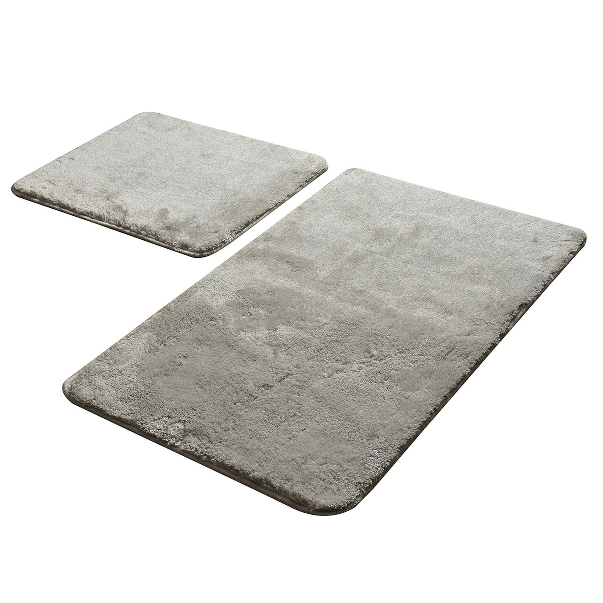 WELL HOME MOBILIARIO & DECORACIÓN Set de alfombras de baño (2 Piezas) Gris