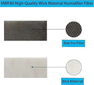 HWF80 Humidifier Wick Replacement Filters for Holmes HM2200 Wemo HCM3888C Humidifier Replace HWF-80 HWF80-U HWF80-U-2 Filter W (2 Pcs)