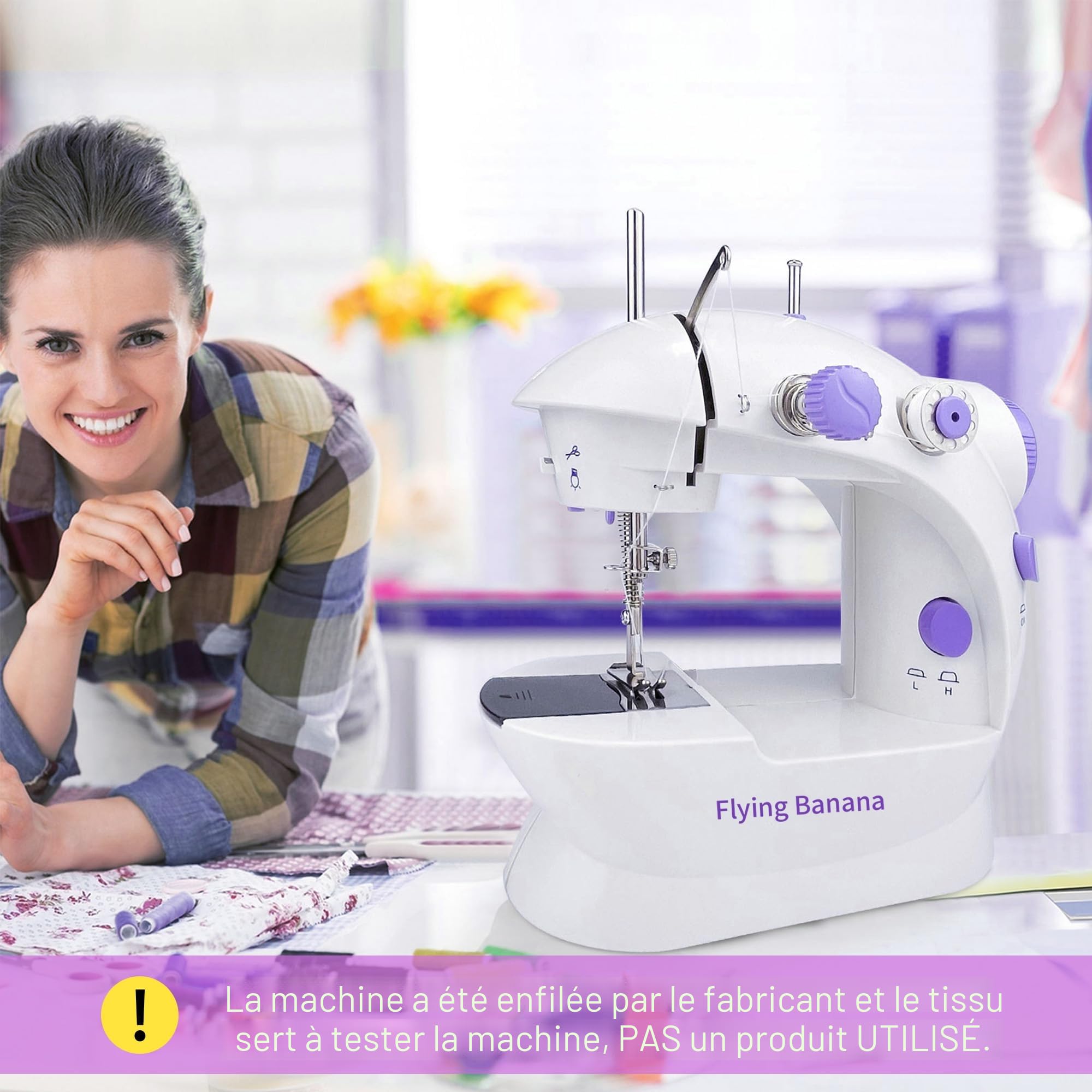 Mini machine à coudre pour enfants débutants, machine à coudre électrique portable facile à utiliser, petit outil de couture portable amélioré avec kit de couture