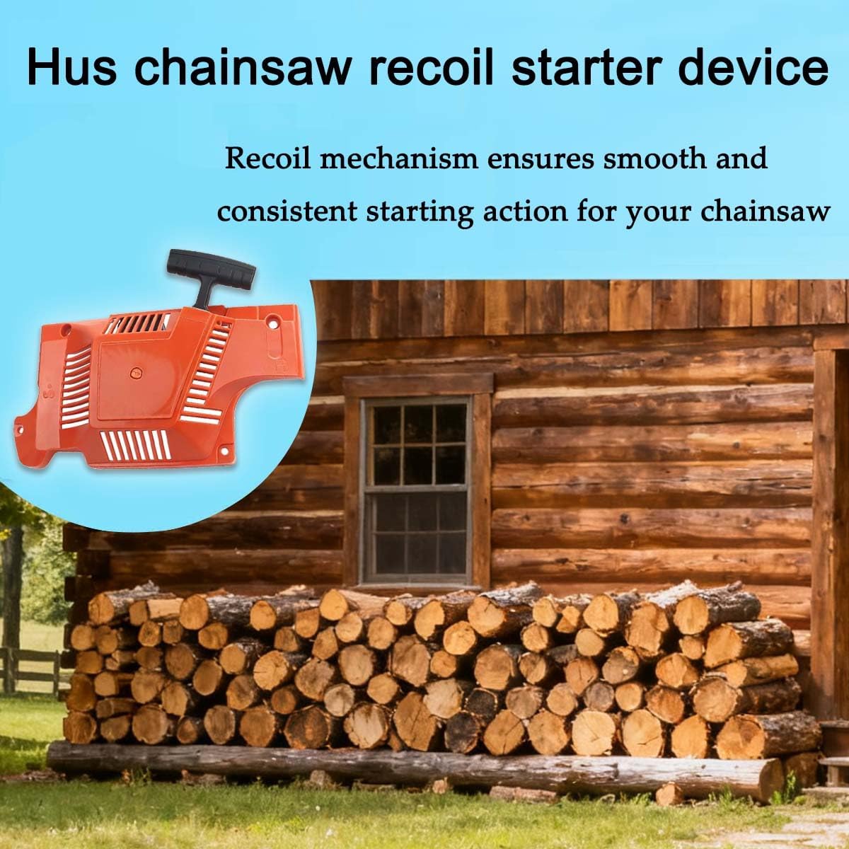 Hus Compatible Chainsaw Recoil Starter Assembly Kit, Pull Starter Replacement Parts for Models 50, 51, 55 image 2