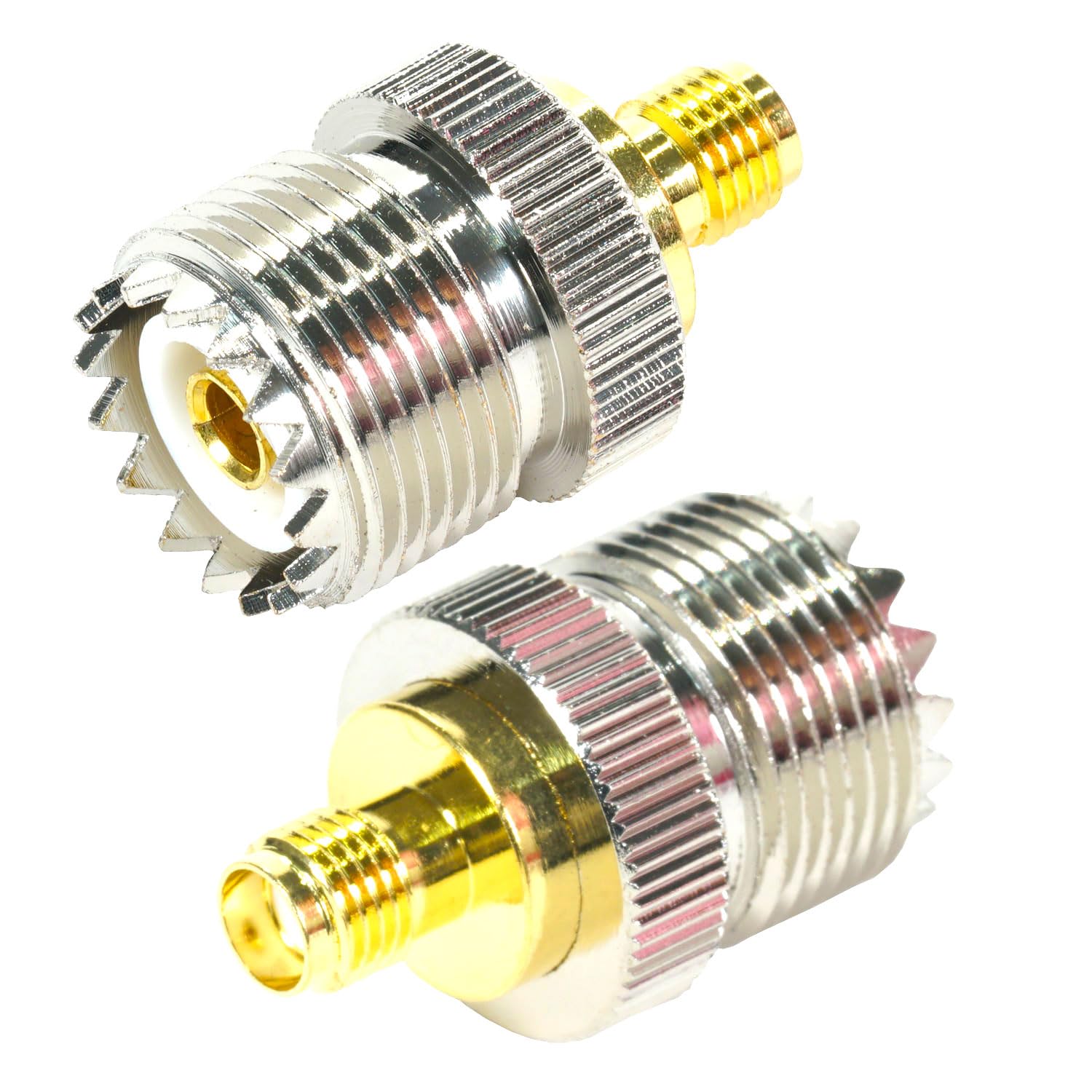 Fohevers 2 Pcs UHF SO239 Female to SMA Female Antenna Adapter for TV Wireless LAN Devices Wi-Fi Radios, UHF/F-SMA/F - Image 2