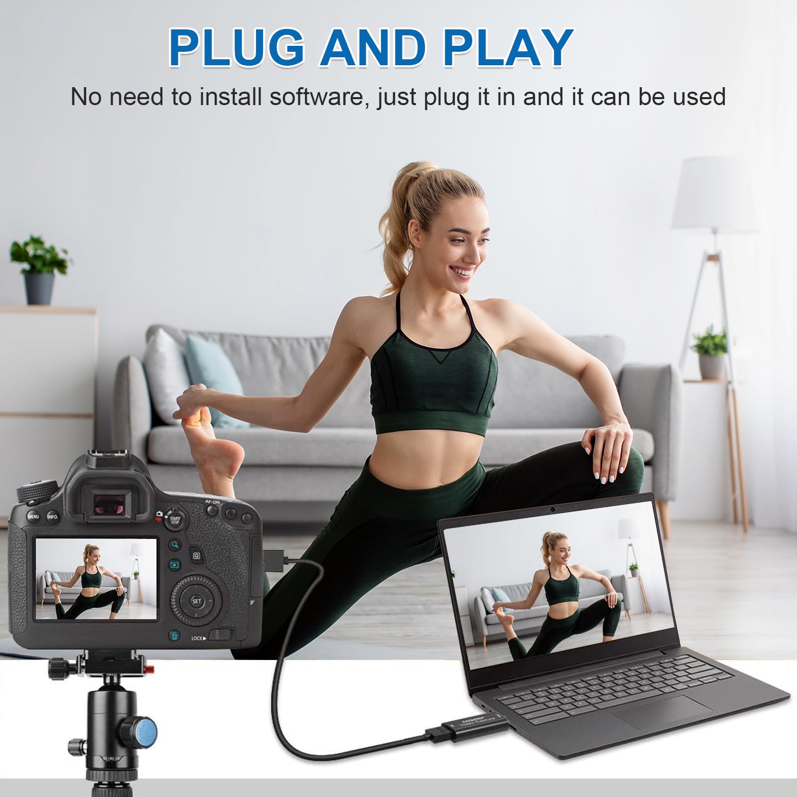 Scheda Di Acquisizione Video, HDMI Video Capture, Scheda Di Cattura 4k, 1080p, Portatile Plug & Play, Video Capture Portatile per Streaming, Conferenze Video E Registrazione Live