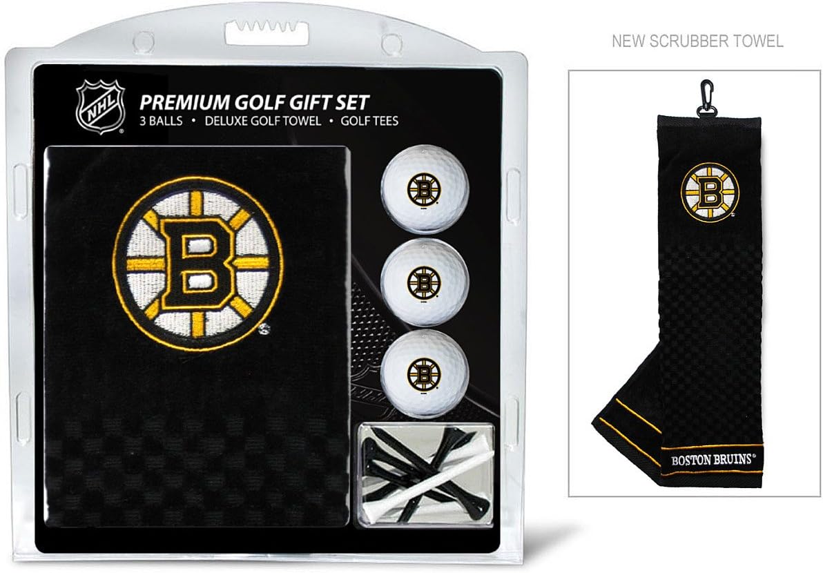 Team Golf NHL Gift Set Embroidered Golf Towel, 3 Golf Balls, and 14 Golf Tees 2-3/4" Regulation, Tri-Fold Towel 16" x 22" & 100% Cotton