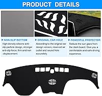 Vista 6 de Autorder Alfombrilla para Salpicadero para Hyundai Santa Fe 2019 2020 2021 2022 2023 Accesorios Cubierta de Salpicadero Alfombra de Salpicadero