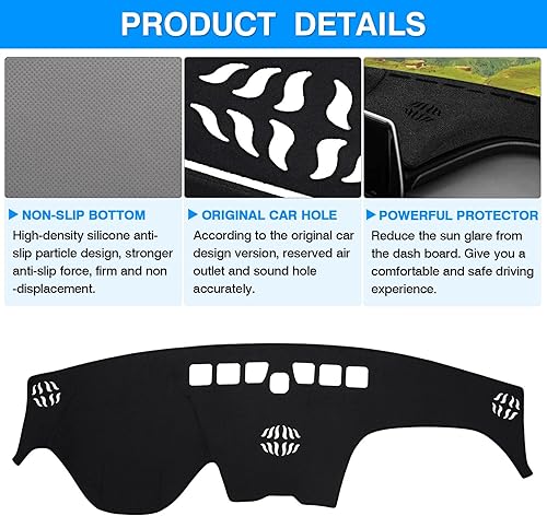 Miniatura 6 de Autorder Alfombrilla para Salpicadero para Hyundai Santa Fe 2019 2020 2021 2022 2023 Accesorios Cubierta de Salpicadero Alfombra de Salpicadero