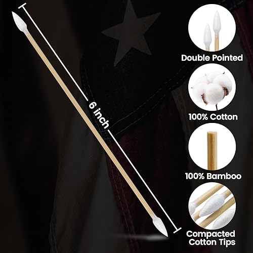 Miniatura 2 de 900400 hisopos de limpieza de pistola, hisopos de limpieza de pistola de doble extremo, hisopos de limpieza de pistola puntiaguda de 6 pulgadas, sin