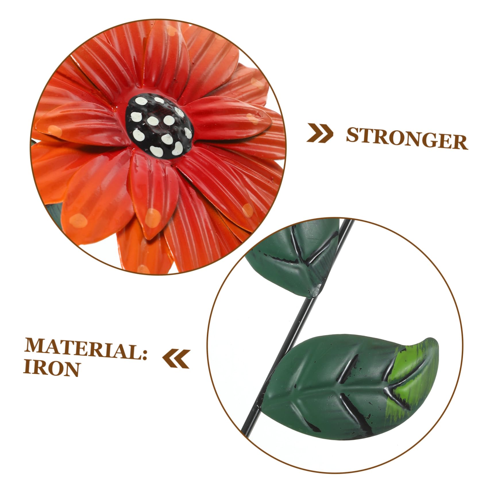 VANZACK 4pezzi Decorazione Giardino Ferro Artistico Con Fiore Di Girasole Ornamentale Da Esterno Per e Prati Resistente e Duraturo Design Elegante