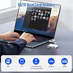 SD Card Reader for iPhone, 3 in 1 Memory Card Adapter with Micro SD TF Dual Card Slot, Plug and Play