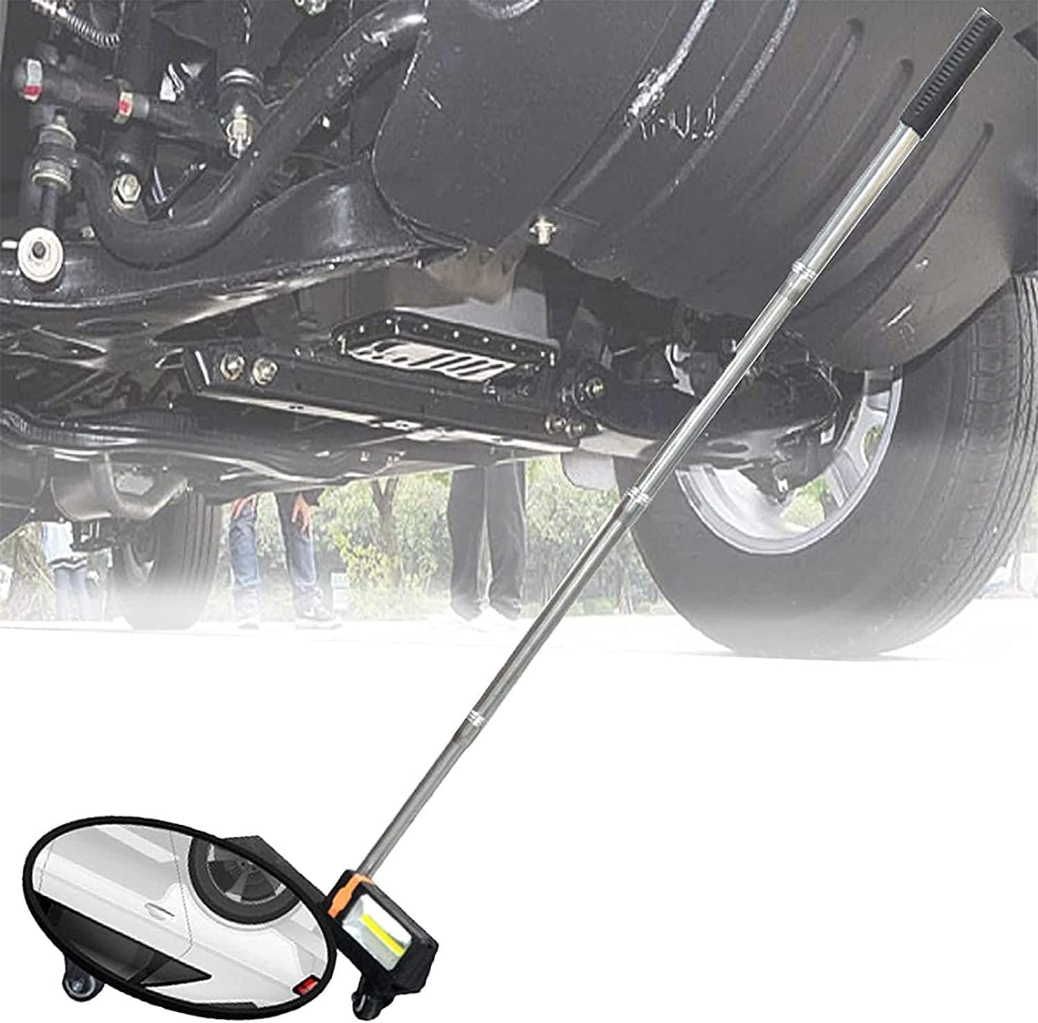 Vehicle Inspection Mirror Under Vehicle Inspection Mirror, 51-100cm Telescopic Car Security Mirror with Flashlight,Extendable Inspection Mirror for Car Workshops,Mechanics,Inspectors