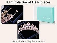 Vista 39 de Kamirola - Corona de reina y tiaras corona de princesa para mujeres y niñas, diademas de cristal para novia, princesa para bodas y fiestas (01)