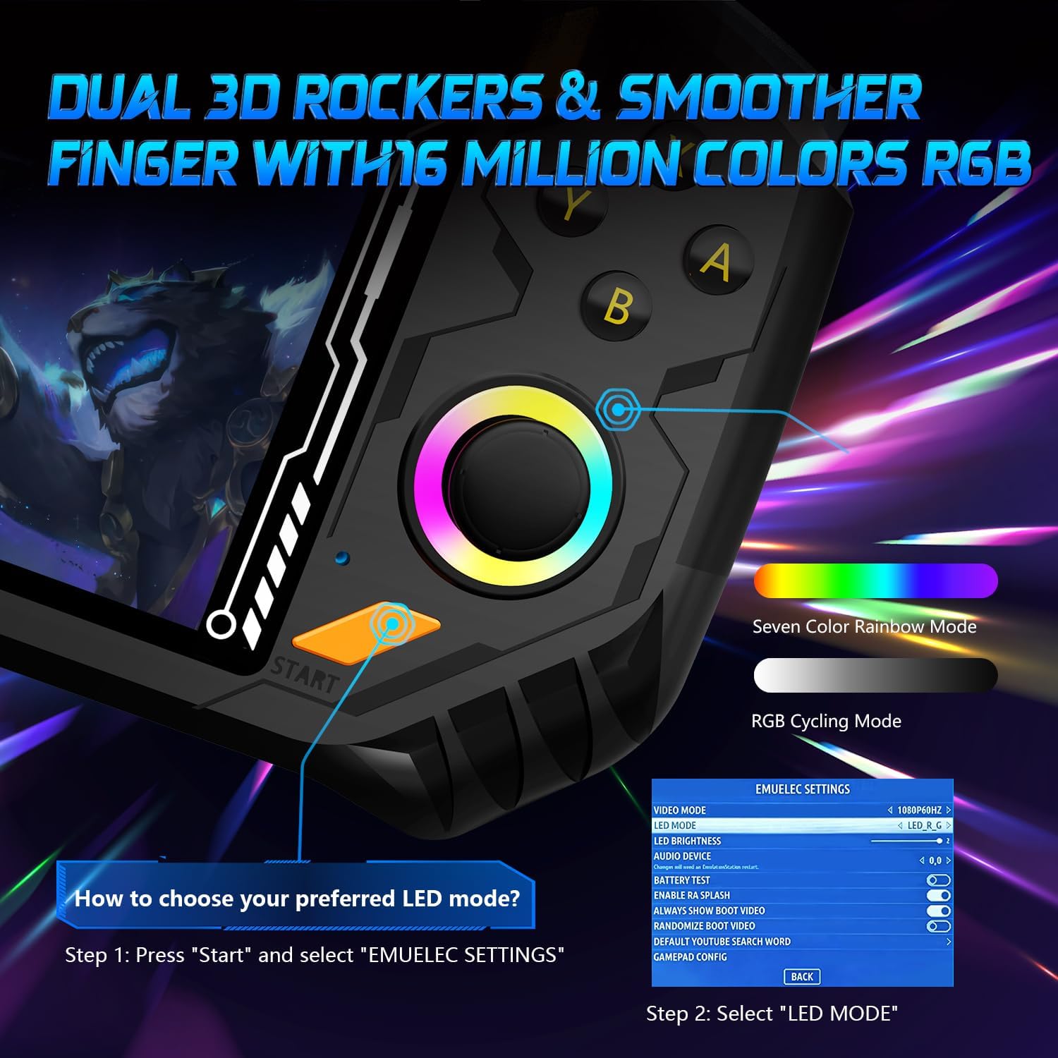 RG52MINI Retro Handheld Game Console, 5.5 Inch IPS Screen, Portable Dual System, 64GB Support 30+ Emulator&22000+ Classic Games, WiFi Networked Fighting, HDMI TV Output, 5000mAh Battery(Green 64GB) 8 71d+pAXgcVL. AC SL1500