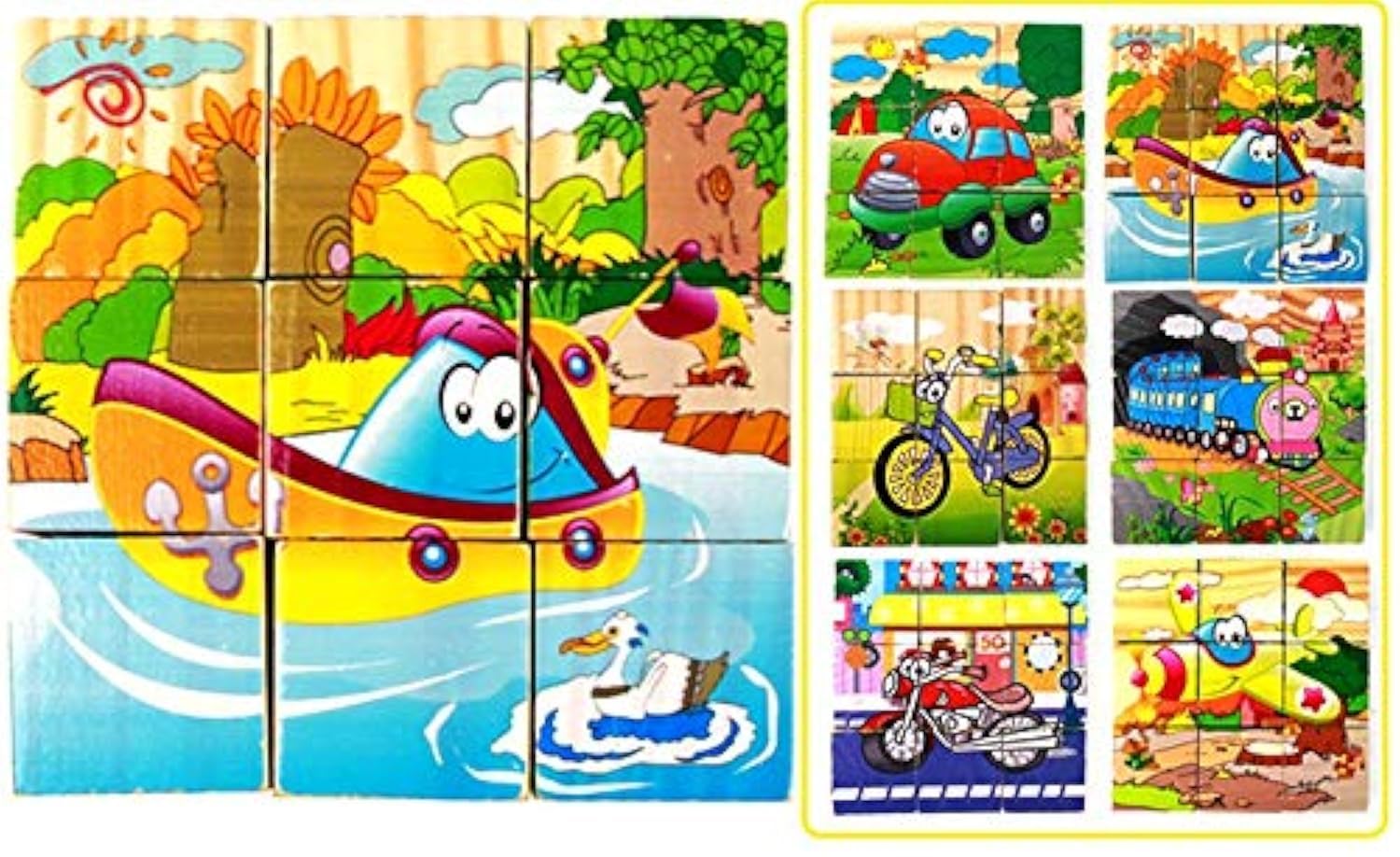 Brownline Jigsaw Puzzle Cubes for Kids (2-6 Years) Automobiles