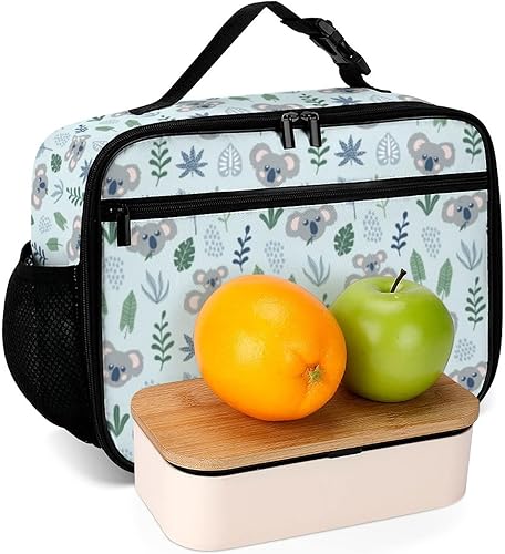 Miniatura 6 de Muishi Linda lonchera reutilizable de koalas con aislamiento, bolsa enfriadora, lonchera para comida y alimentos, bolsa de mano para mujeres, niños,