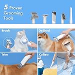 Neakasa P2 Pro Dog Grooming Kit, Dog Clippers Vacuum Suction 99% Hair, Pet Grooming with 5 Proven Grooming Tools, 2L Large-Capacity Easy Empty Dustbin for Dogs Cats Animals (Blue-white)