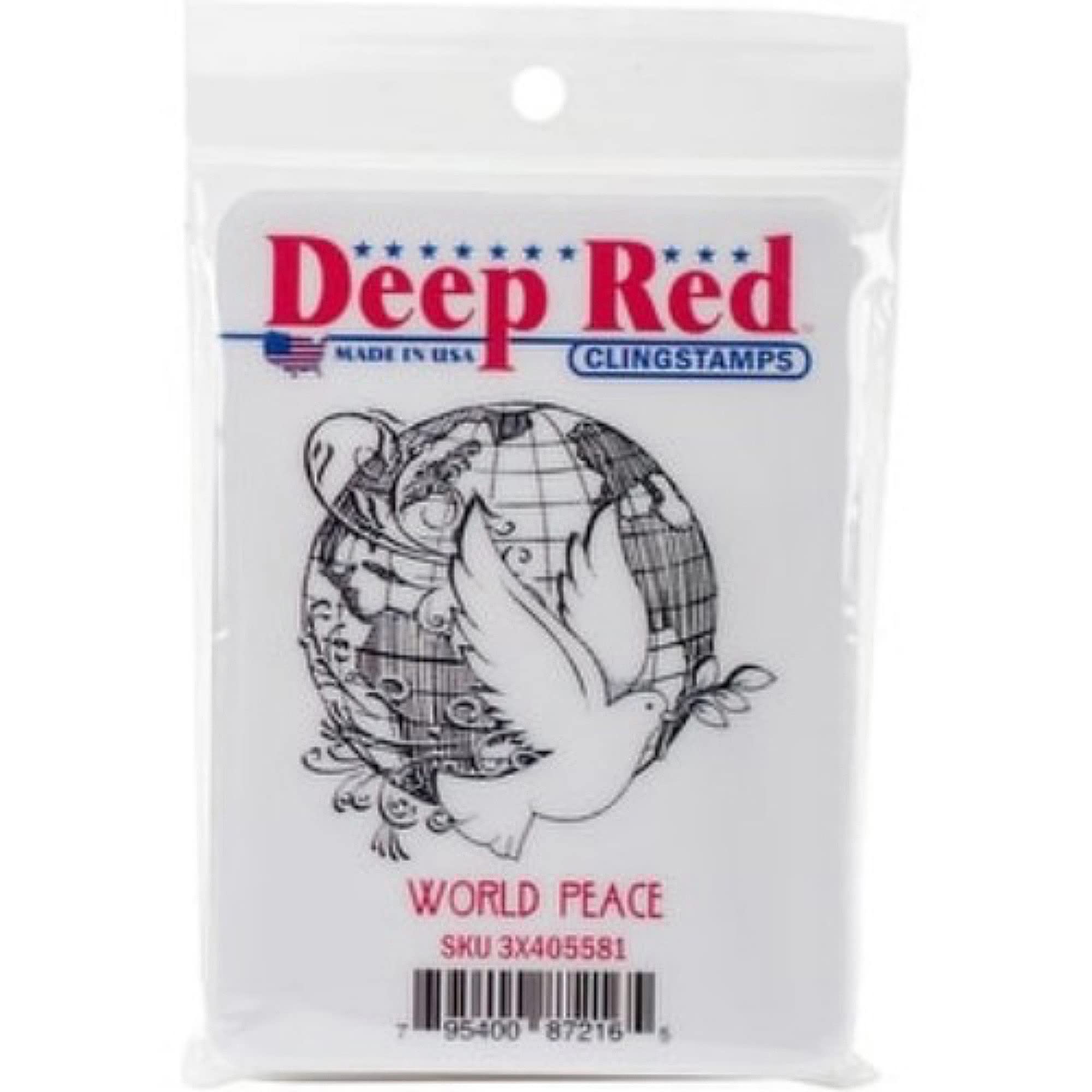 Tampon World Peace Deep Red Cling Stamp pour des impressions nettes sans bavure