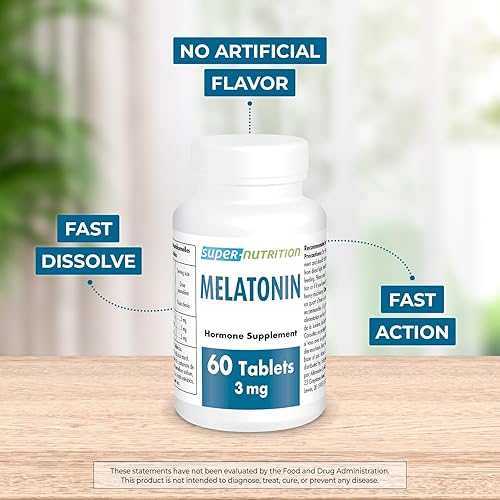 Miniatura 2 de SuperSmart - Melatonina 3 mg (disolución rápida) - Sueño natural y reparador - Uso para Jet Lag y turnos de noche | Sin OMG y sin gluten - 60