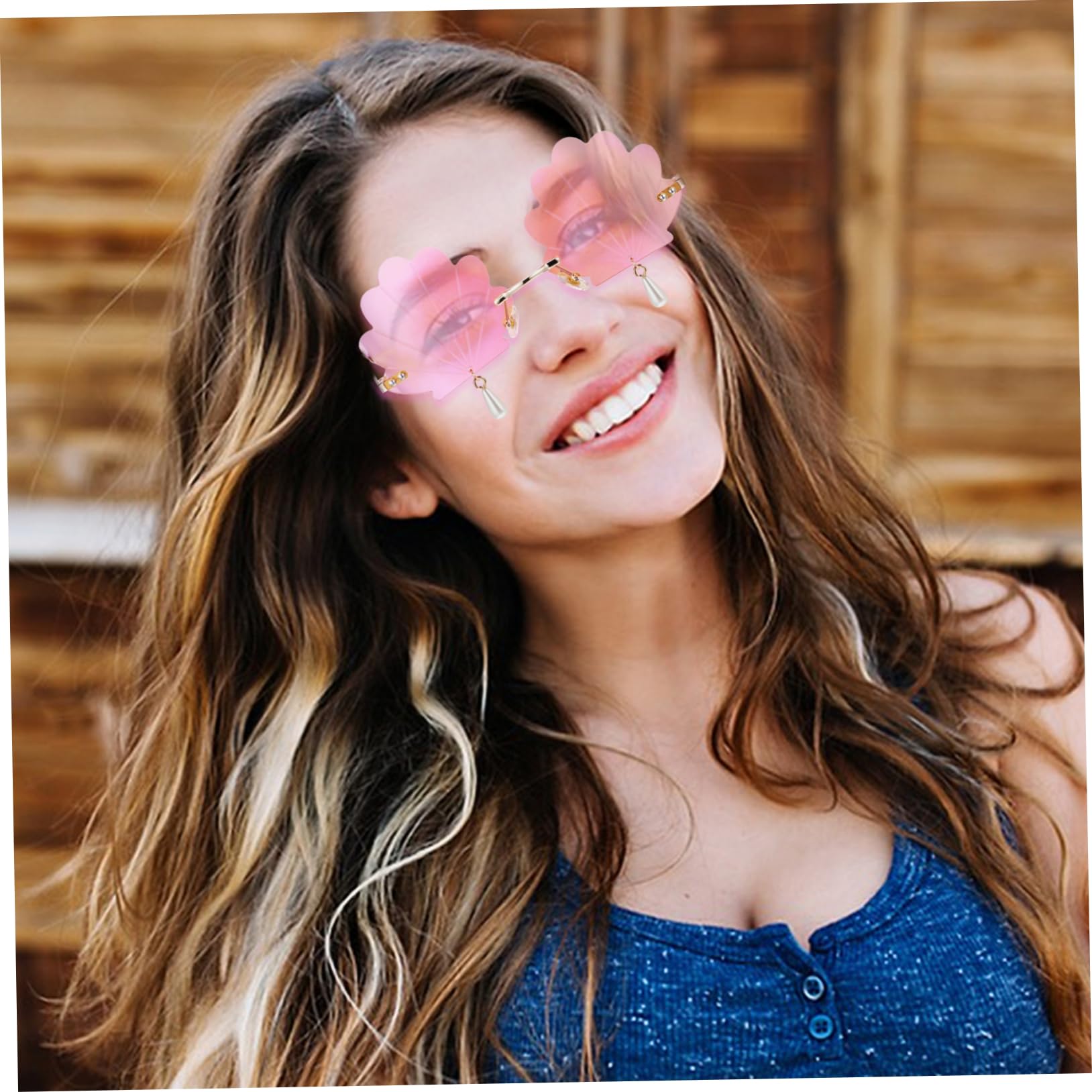BESPORTBLE 6 Stk Muschel- -brille Partybrillen Rave-brille Party-requisiten Partybrille Für Erwachsene Shell-brille Kreative Brille Rahmenlose Brille Kind Hülse