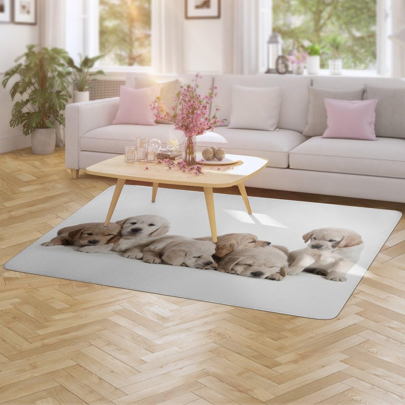 Amazon | ラグ カーペット ゴールデンレトリバー かわいい いぬ 犬 