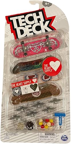 Tech Deck Deluxe Sk8shop - Paquete de 4 mini patineta para diapasón suministro de corazón