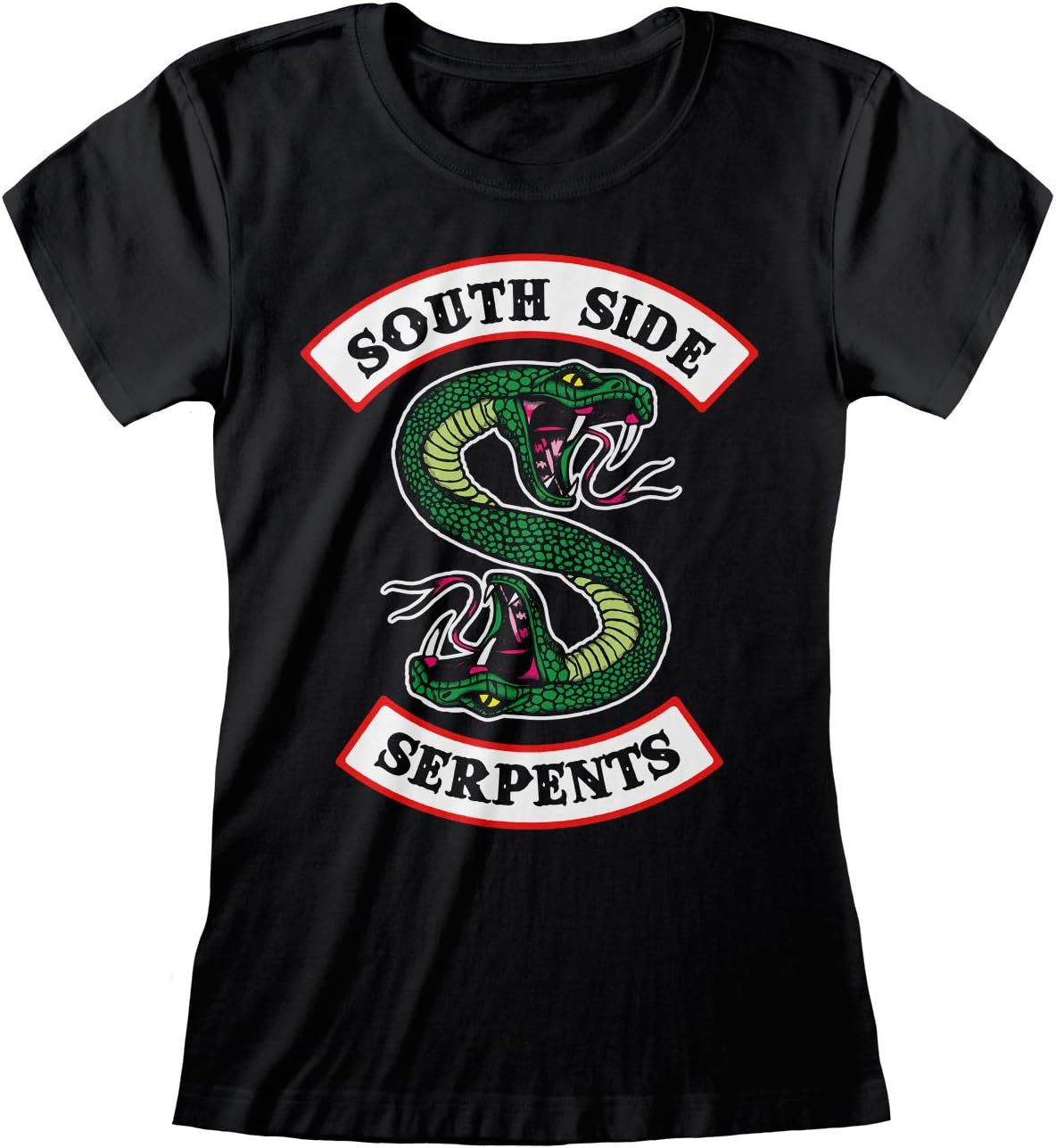 Popgear Women's Riverdale Southside Serpents Logo Women's Fitted T-shirt Black fashion-t-shirts (pack of 1)
