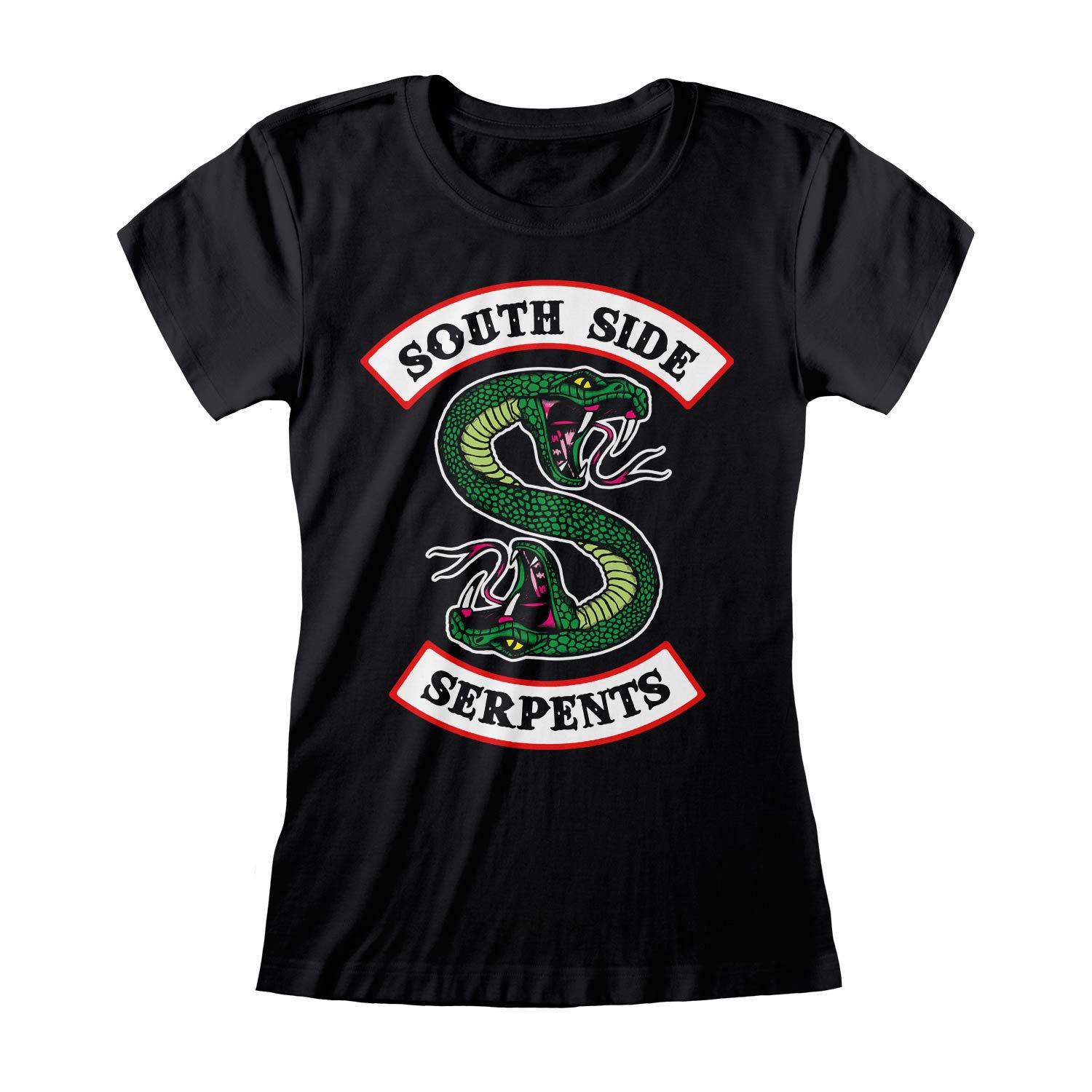 Popgear Women's Riverdale Southside Serpents Logo Women's Fitted T-shirt Black fashion-t-shirts (pack of 1)