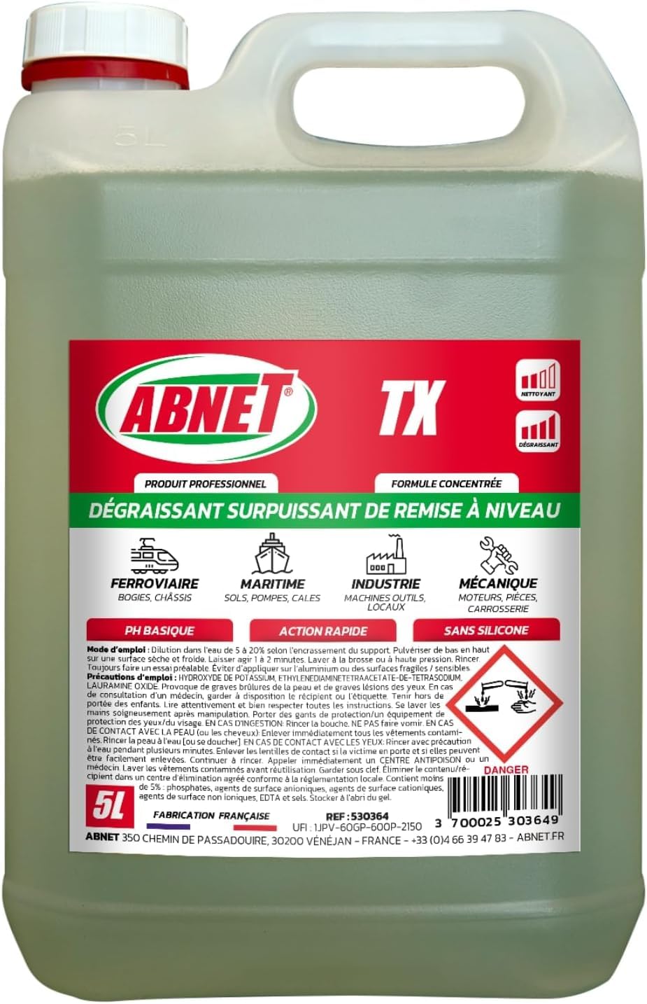 ABNET - Abnet TX - Dégraissant Surpuissant - Rénovation - 5L