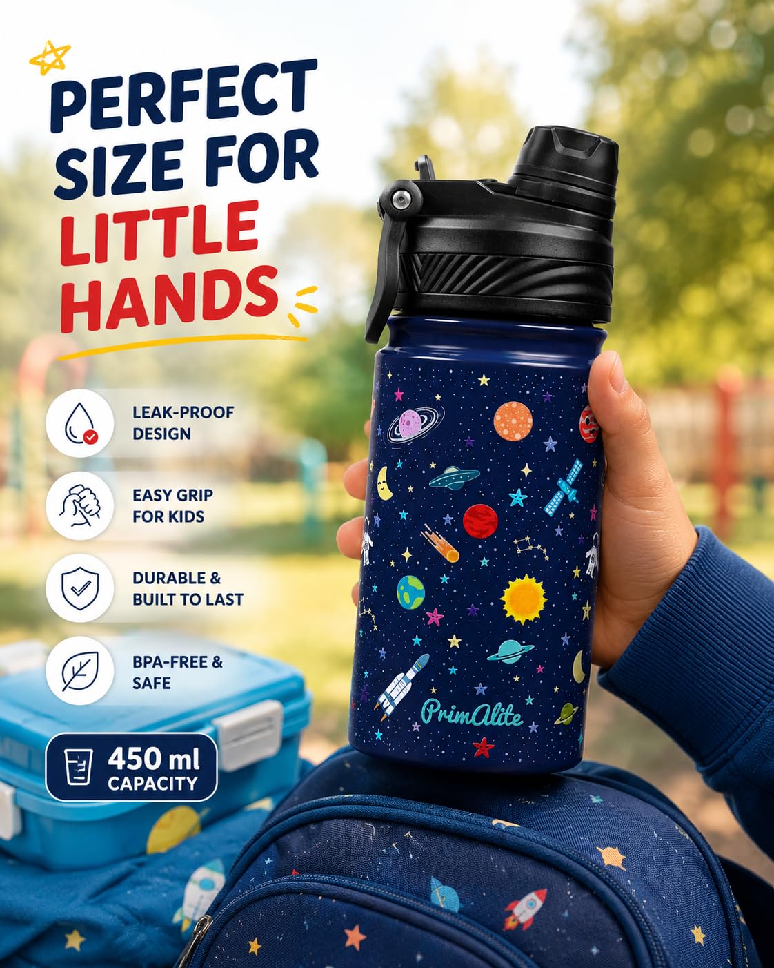 Primalite Kids Water Bottle - Leakproof & Insulated -8