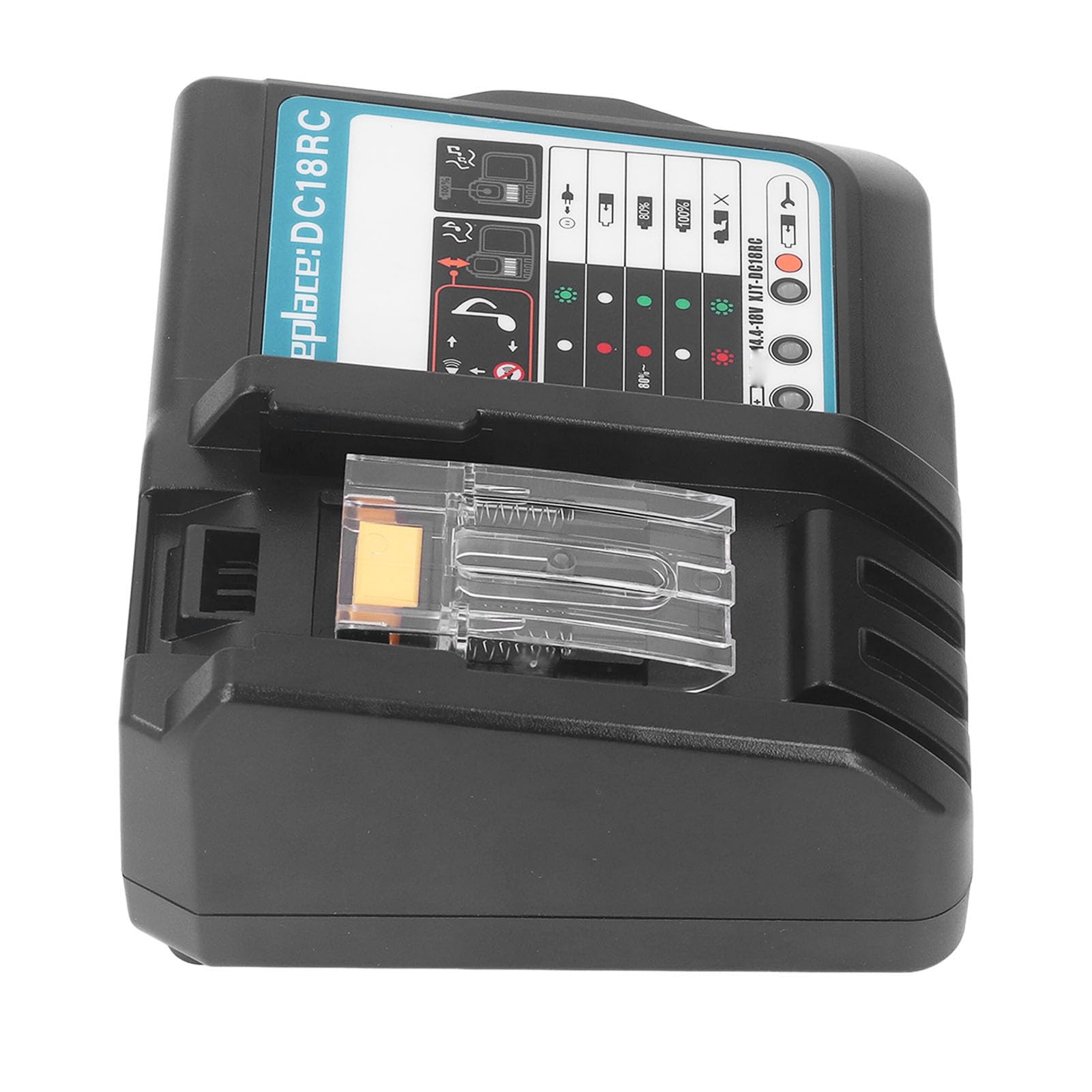 Cargador de Batería de Iones de Litio, 100-240V Profesional 0.85A MAX DC18RC 18V Cargador de Batería para BL1840B para BL1815 para BL1450 (Enchufe de la UE)