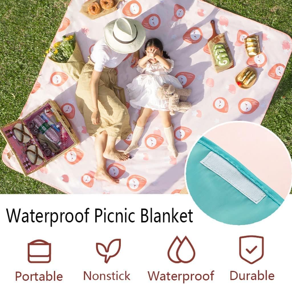 Portable Picnic Blanket,Picnic Blanket Waterproof,Foldable Outdoor Beach Blanket,Large Foldable Sand Proof Blanket,With Carrying Handle,for Family Concerts,Beach,Park,Camping,Hiking ( Color : Green ,