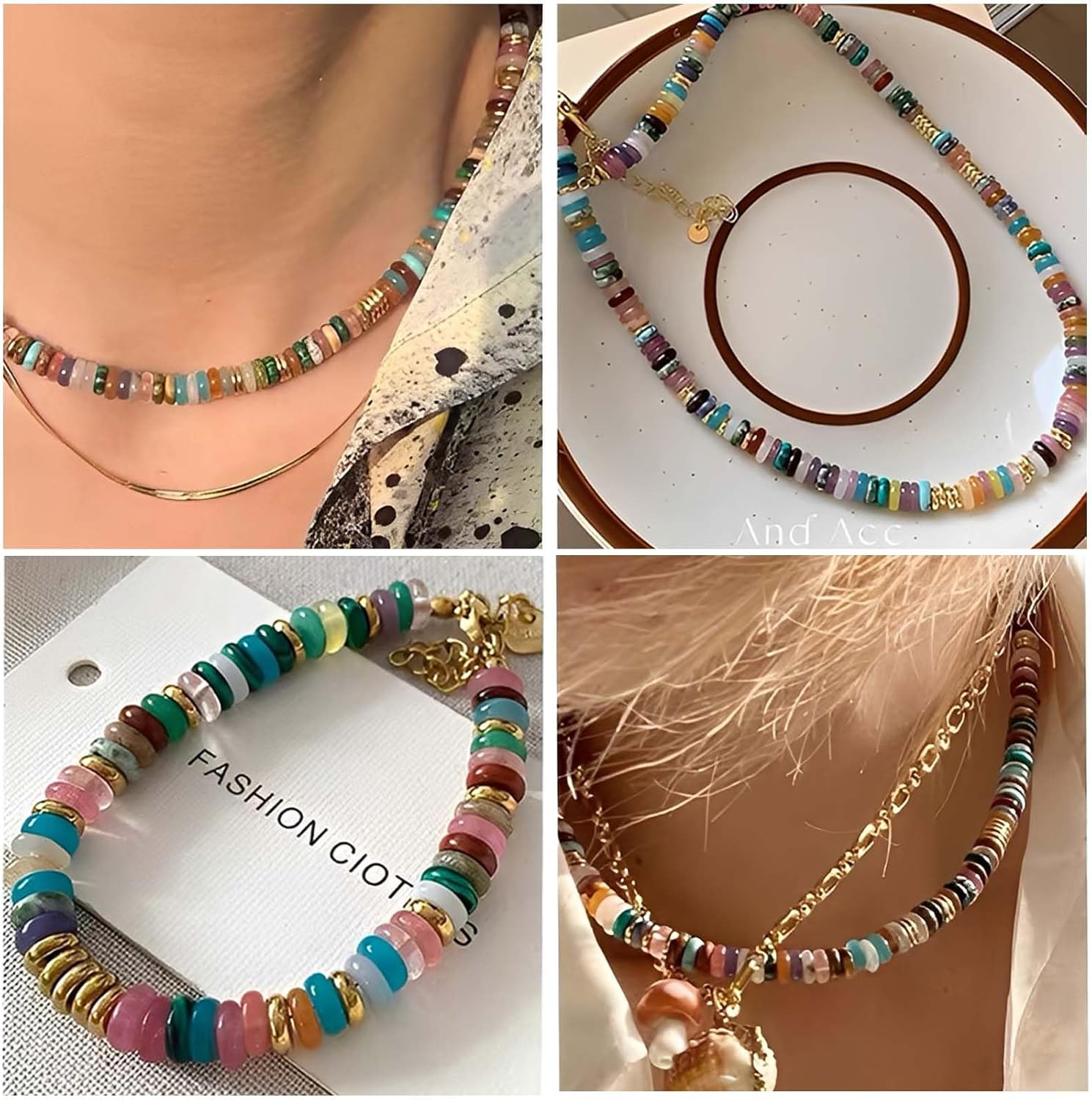 Natural Mulitcolor Rondelle Beads Natural Stone Disk Beads Loose Gemstone Spacer Bead for DIY Bracelet Necklace Jewelry Making(4 * 2mm 1 Strand 150pcs Mix04) - Image 5