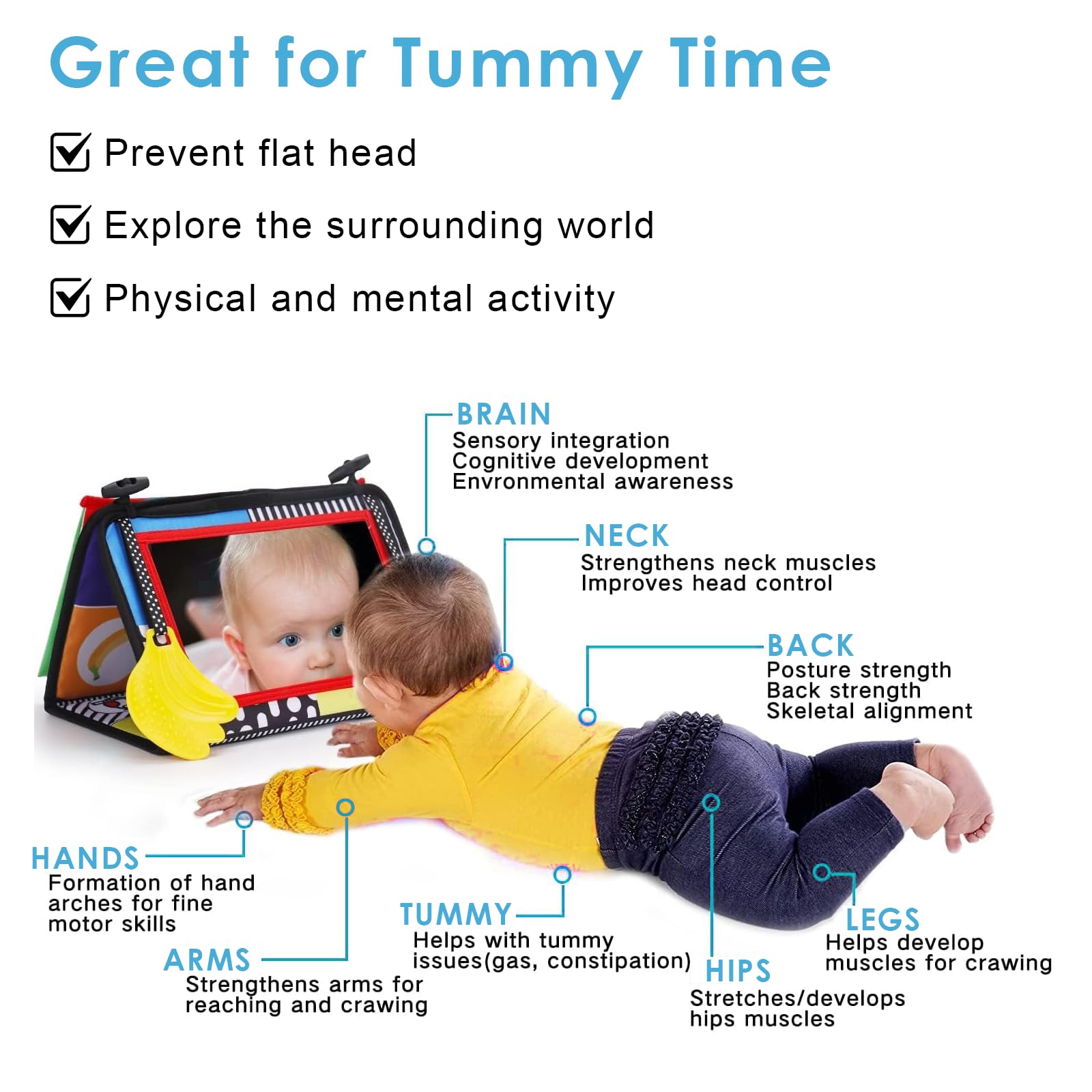 Set De Espejo Y Libro Sensorial 2 En 1 Para Bebés De 0 A 12 Meses – Juguete De Tela Con Espejo Irrompible Y Tarjetas De Contraste Blanco Y Negro, Ideal Para Tummy Time Y Estimulación Temprana