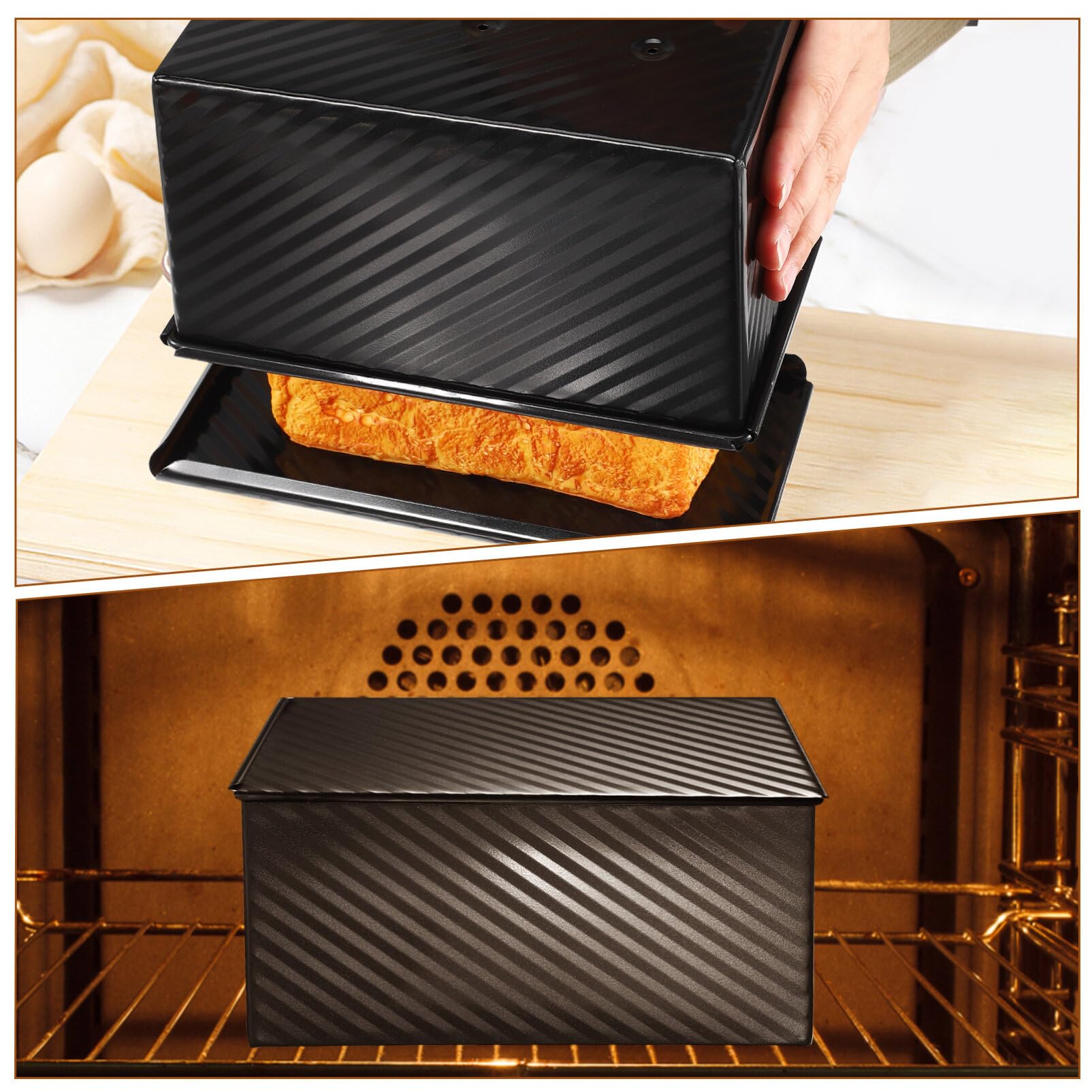 Luxshiny Brotbackform Mit Deckel Rechteckige Antihaft-toastbrotform Für Backen Und Aufbewahrung Inklusive Teigschaber Lebensmittelechtes Material Für Toast Und Brot