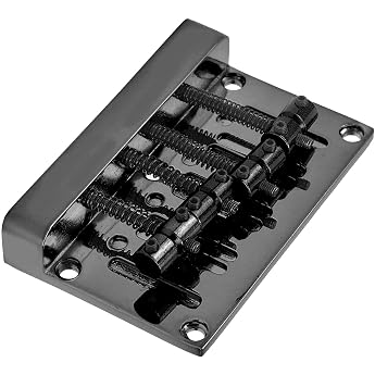 4 String Bass Bridge Tailpiece 85 mm Guitar Bass Parts with Pitch and Height Adjustment Black