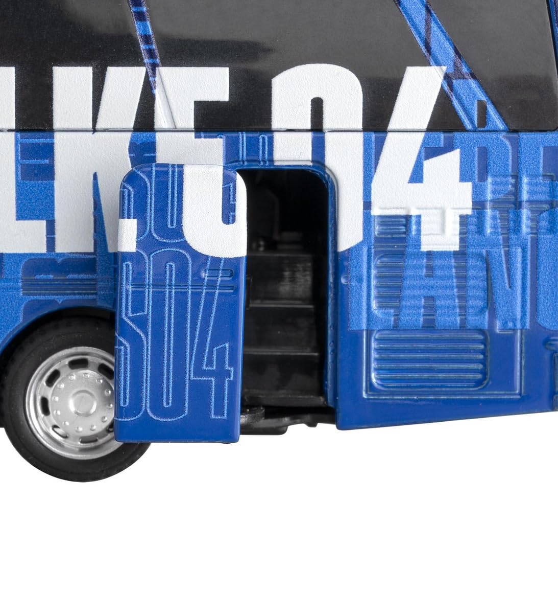 FC Schalke 04 Mannschaftsbus Spielzeug – S04 Fanartikel Bus mit Pullback Rückziehmotor – Fußball Vereinsbus Modell für Kinder & Fans