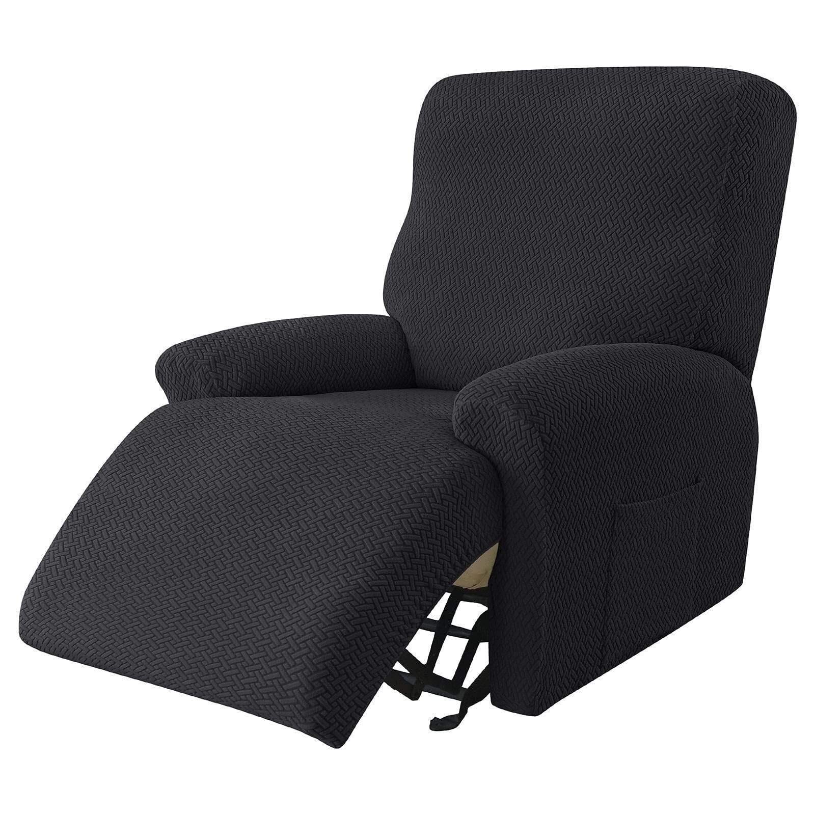 Funda de sillón reclinable antideslizante con protección jacquard de 4 piezas